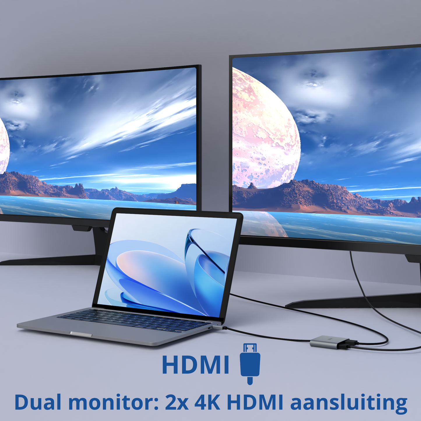 Rolio USB C naar HDMI - Dual HDMI Adapter - 2x HDMI 4K