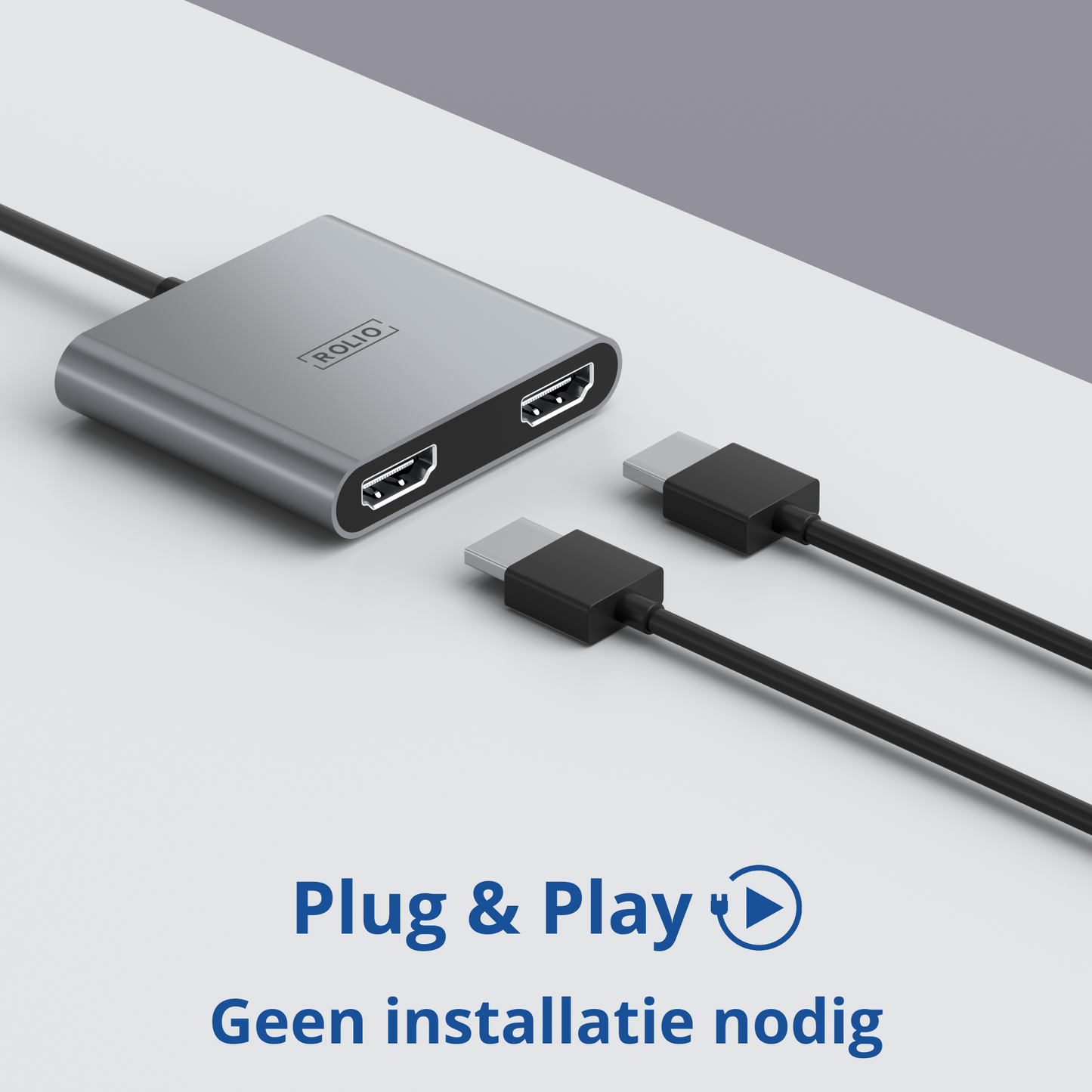 Rolio USB C naar HDMI - Dual HDMI Adapter - 2x HDMI 4K
