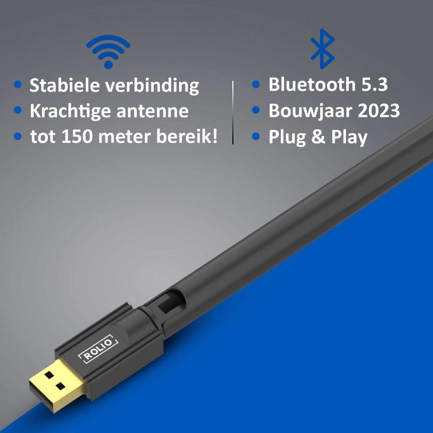 Rolio Bluetooth adapter 5.3 - 100m - Rolio