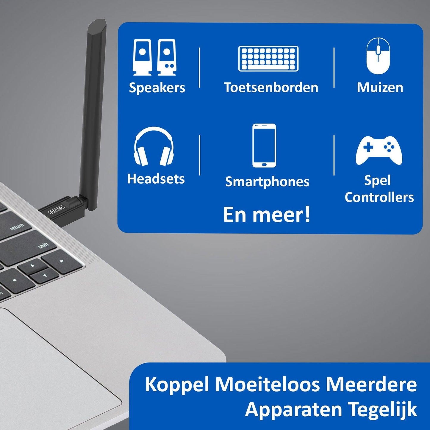 Rolio Bluetooth adapter 5.3 - 100m - Rolio