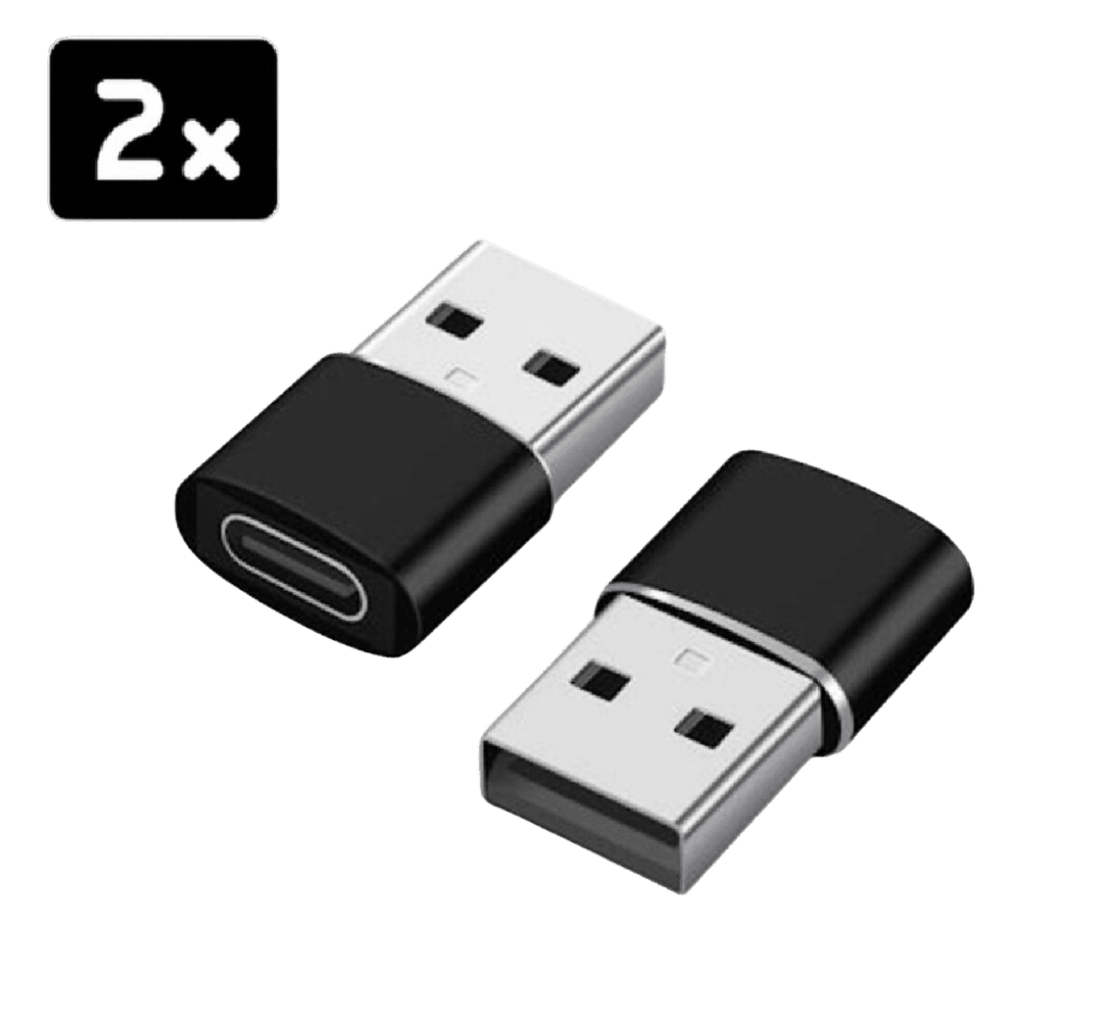 Rolio USB-C Adapter - 2 Stuks - USB-A naar USB-C - Rolio
