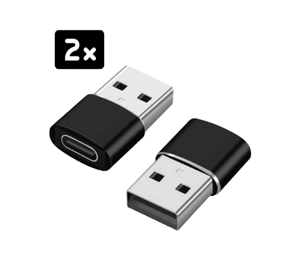 Rolio USB-C Adapter - 2 Stuks - USB-A naar USB-C - Rolio