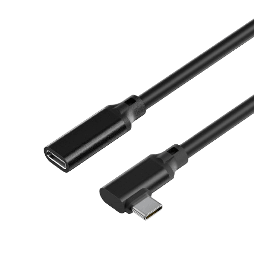 Rolio USB C Verleng kabel gebogen - USB-C naar USB-C vrouwelijk - 1 Meter - Rolio