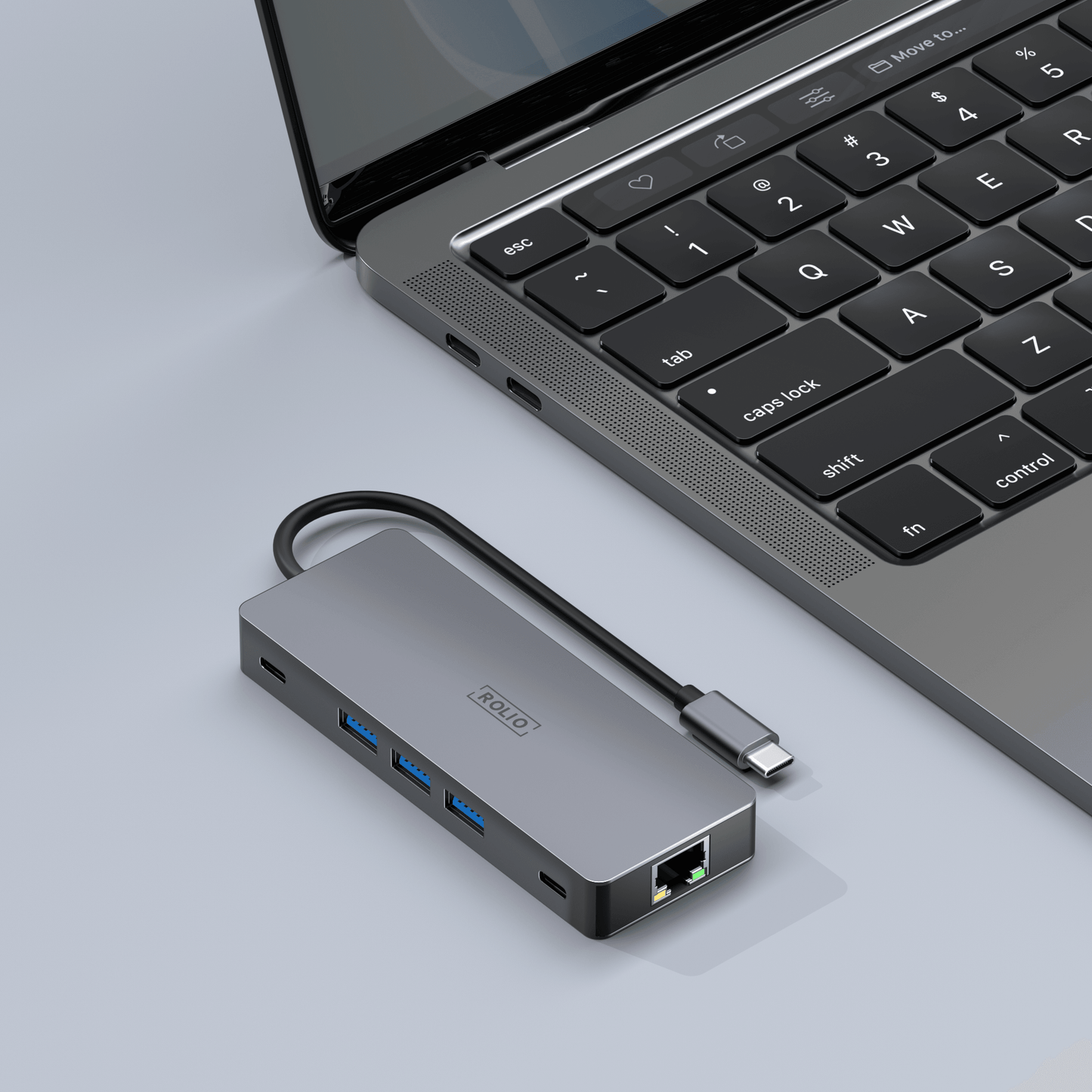 Rolio USB C Hub - Dual HDMI - 3x USB 3.0 - 2x USB-C - SD/TF Kaarten - 1Gbps Ethernet