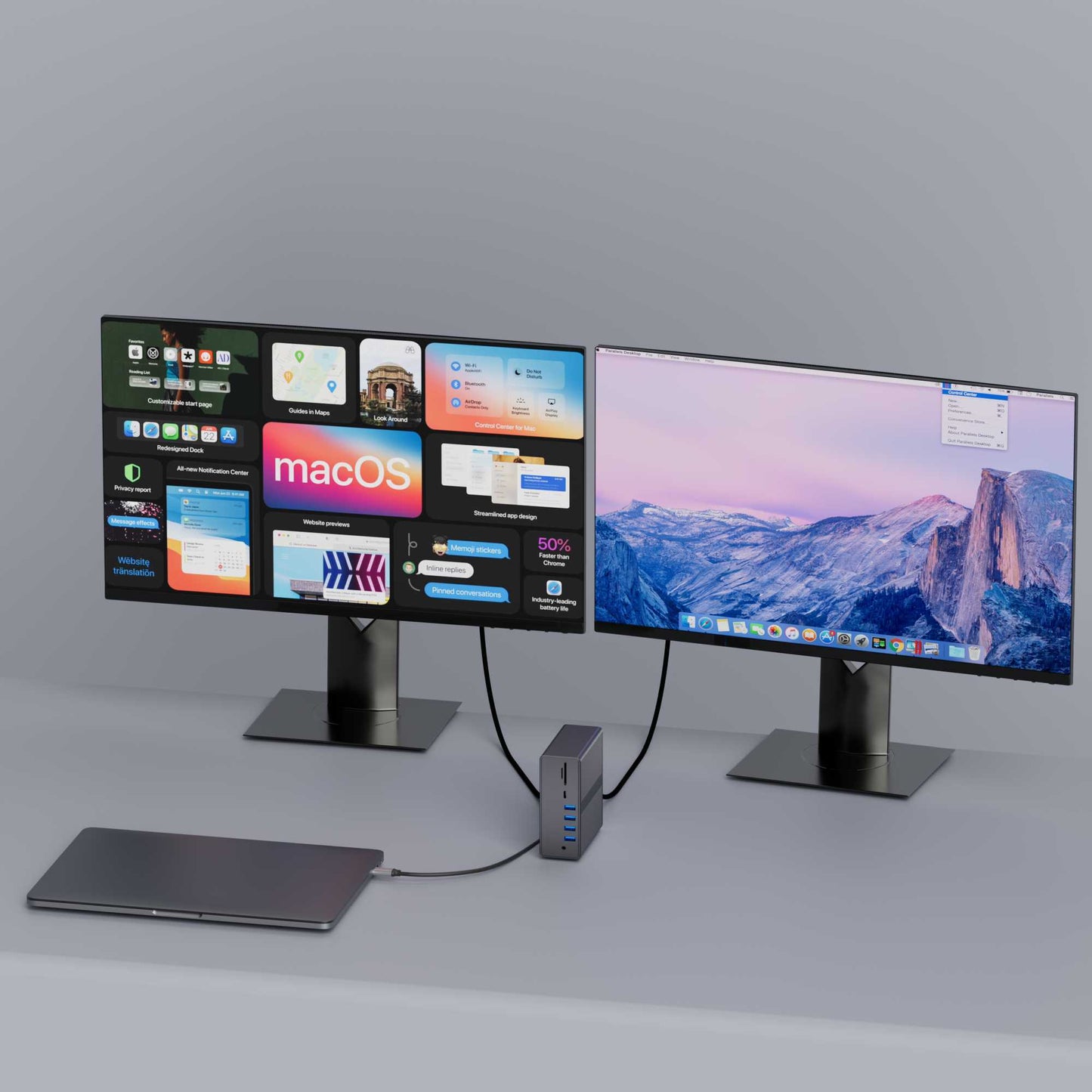 Rolio Pro USB C Docking Station - 18 in 1 - DisplayLink hub