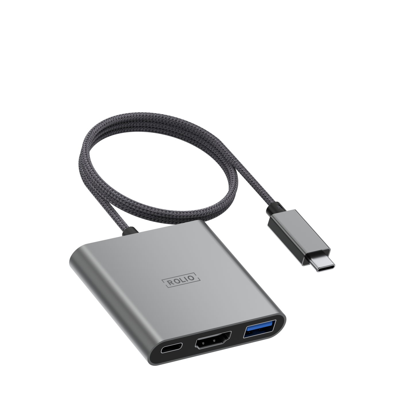 Rolio USB C to HDMI Adapter - 3 in 1 - 4K HDMI - USB 3.0 - USB-C Charging