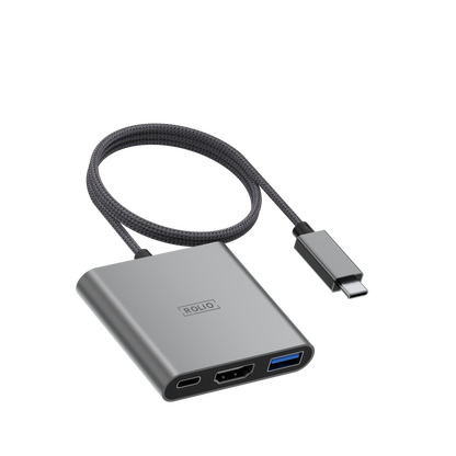 Rolio USB C to HDMI Adapter - 3 in 1 - 4K HDMI - USB 3.0 - USB-C Charging