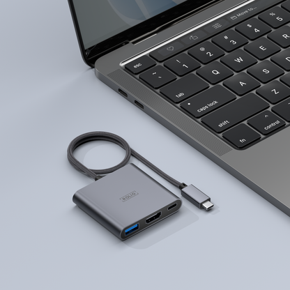 Rolio USB C to HDMI Adapter - 3 in 1 - 4K HDMI - USB 3.0 - USB-C Charging