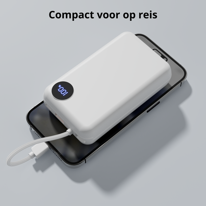 Rolio Powerbank - 20.000 mAh - 2x USB-C - 1x USB-A - Vaste USB-C kabel - 22,5W Snelladen - Geschikt voor iPhone, Samsung, Universeel