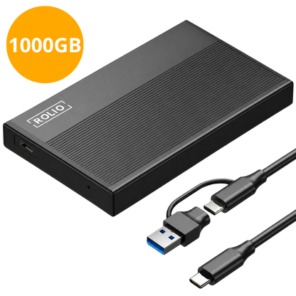 Rolio Externe Harde Schijf - Pro - USB 3.0 - USB C - 1TB Opslag - 1Gbps
