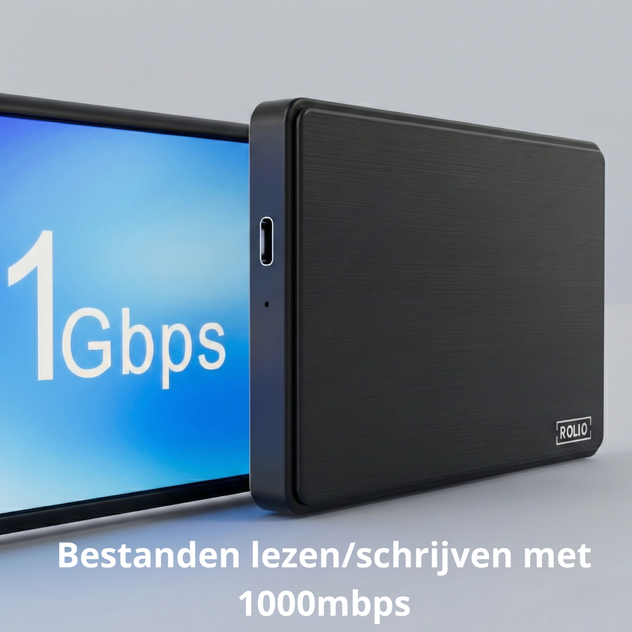 Rolio Externe Harde Schijf - USB 3.0 - USB C - 750GB Opslag - 1Gbps