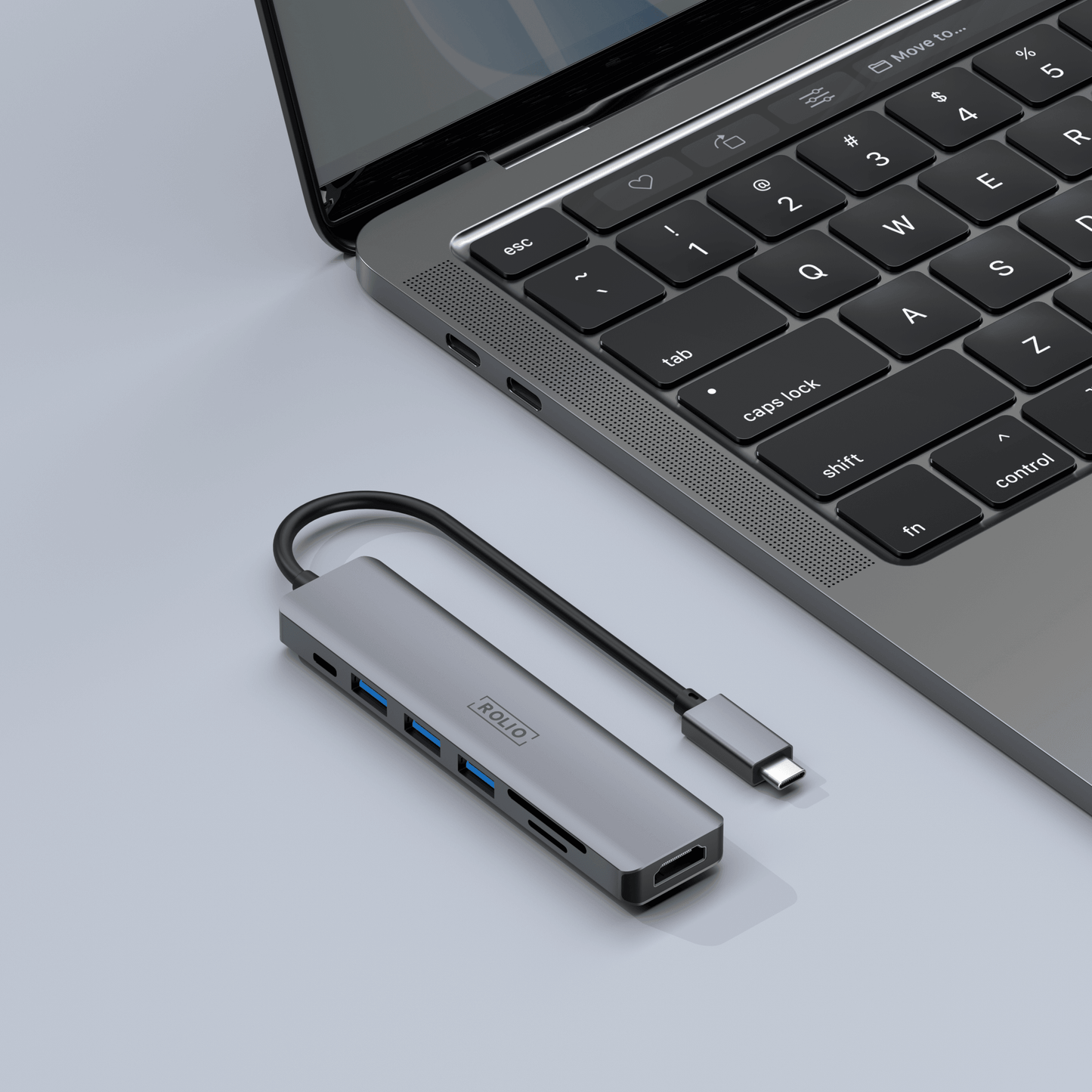Rolio USB C Hub - 7 in 1 - HDMI - USB-C Charging - SD/TF - 3x USB 3.0