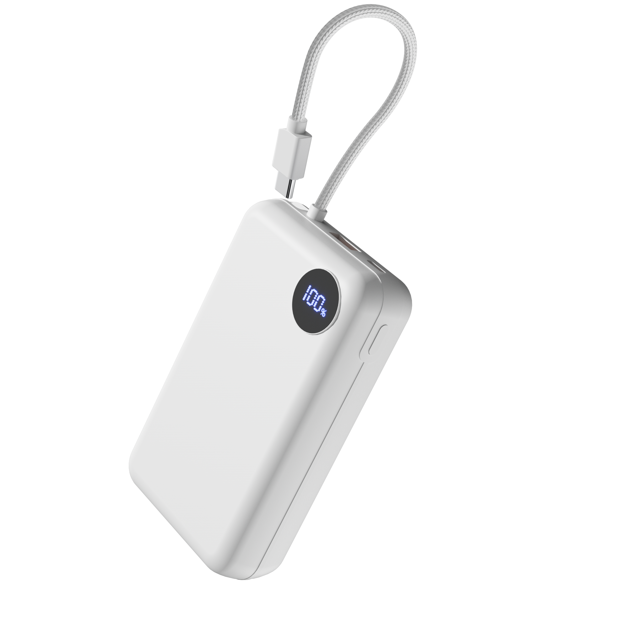 Rolio Powerbank - 20.000 mAh - 2x USB-C - 1x USB-A - Vaste USB-C kabel - 22,5W Snelladen - Geschikt voor iPhone, Samsung, Universeel