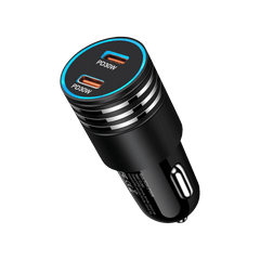 Rolio Autoladegerät 60W - 2x USB C - Schnellladegerät - Universal - Autoladegerät - Autozubehör