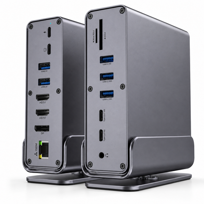 Rolio 16-in-1 Premium USB-C Docking Station - Triple Monitor 4K@60Hz (2x HDMI & 1x DisplayPort) - USB 3.2 10Gbps - 100W Power Delivery - Hub - Gigabit Ethernet