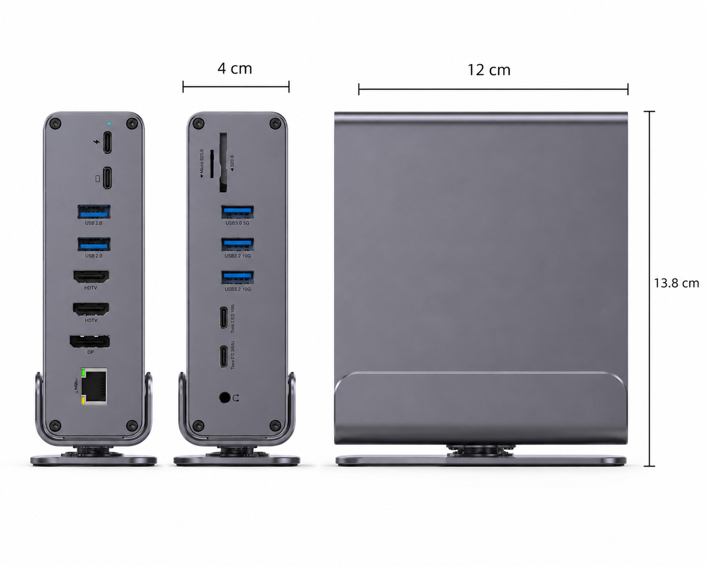 Rolio 16-in-1 Premium USB-C Docking Station - Triple Monitor 4K@60Hz (2x HDMI & 1x DisplayPort) - USB 3.2 10Gbps - 100W Power Delivery - Hub - Gigabit Ethernet
