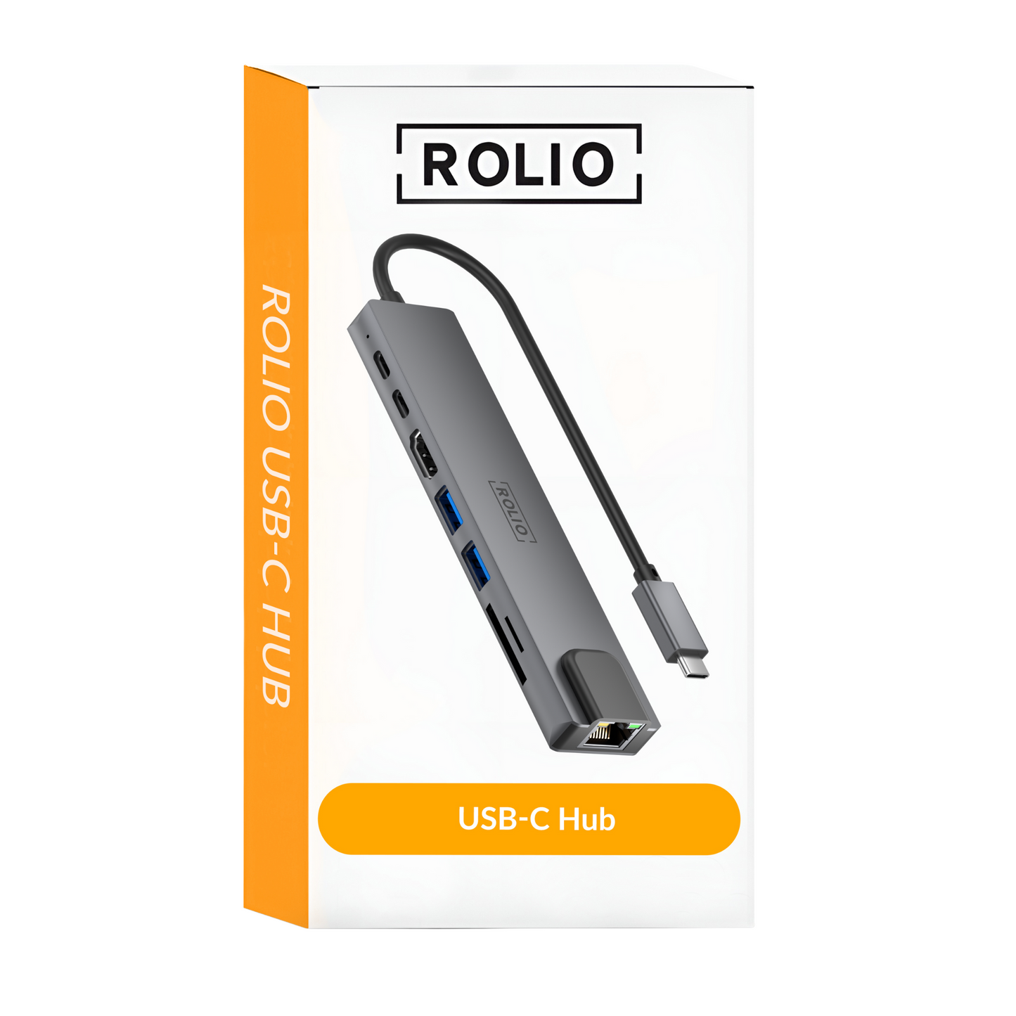 Rolio USB C Hub - 8 in 1 - Ethernet LAN - HDMI - SD/TF - USB-C Opladen - USB 3.0