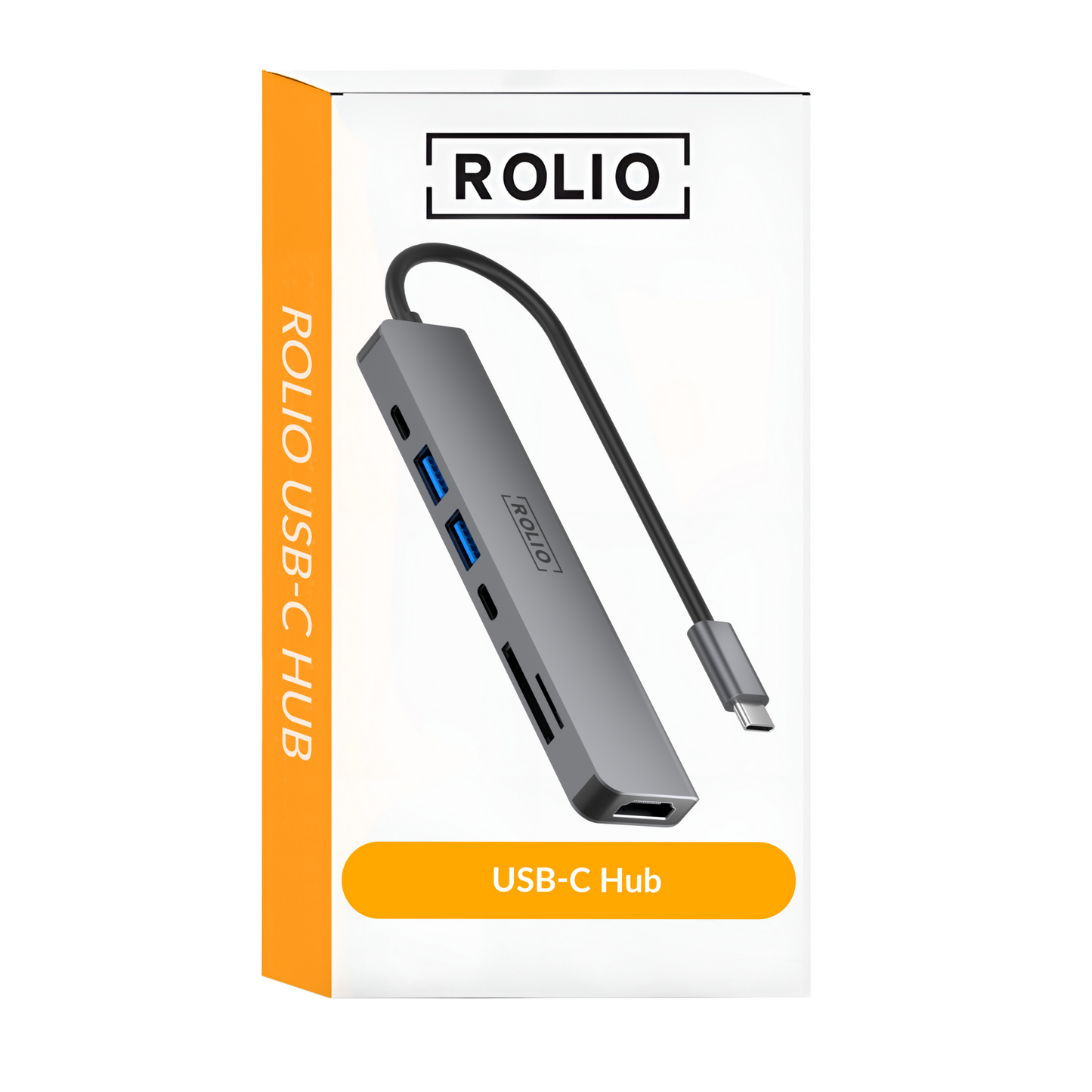 Rolio USB C Hub - 7 in 1 - HDMI 4K - 2x USB-C - 2x USB-A - SD/TF