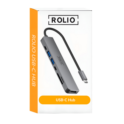 Rolio USB C Hub - 7 in 1 - HDMI 4K - 2x USB-C - 2x USB-A - SD/TF