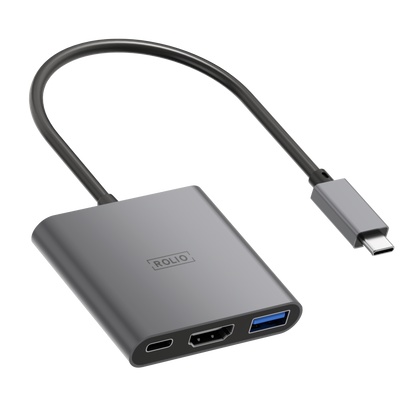 Rolio USB C naar HDMI Adapter - 3 in 1 - 4K HDMI - USB 3.0 - USB-C Opladen