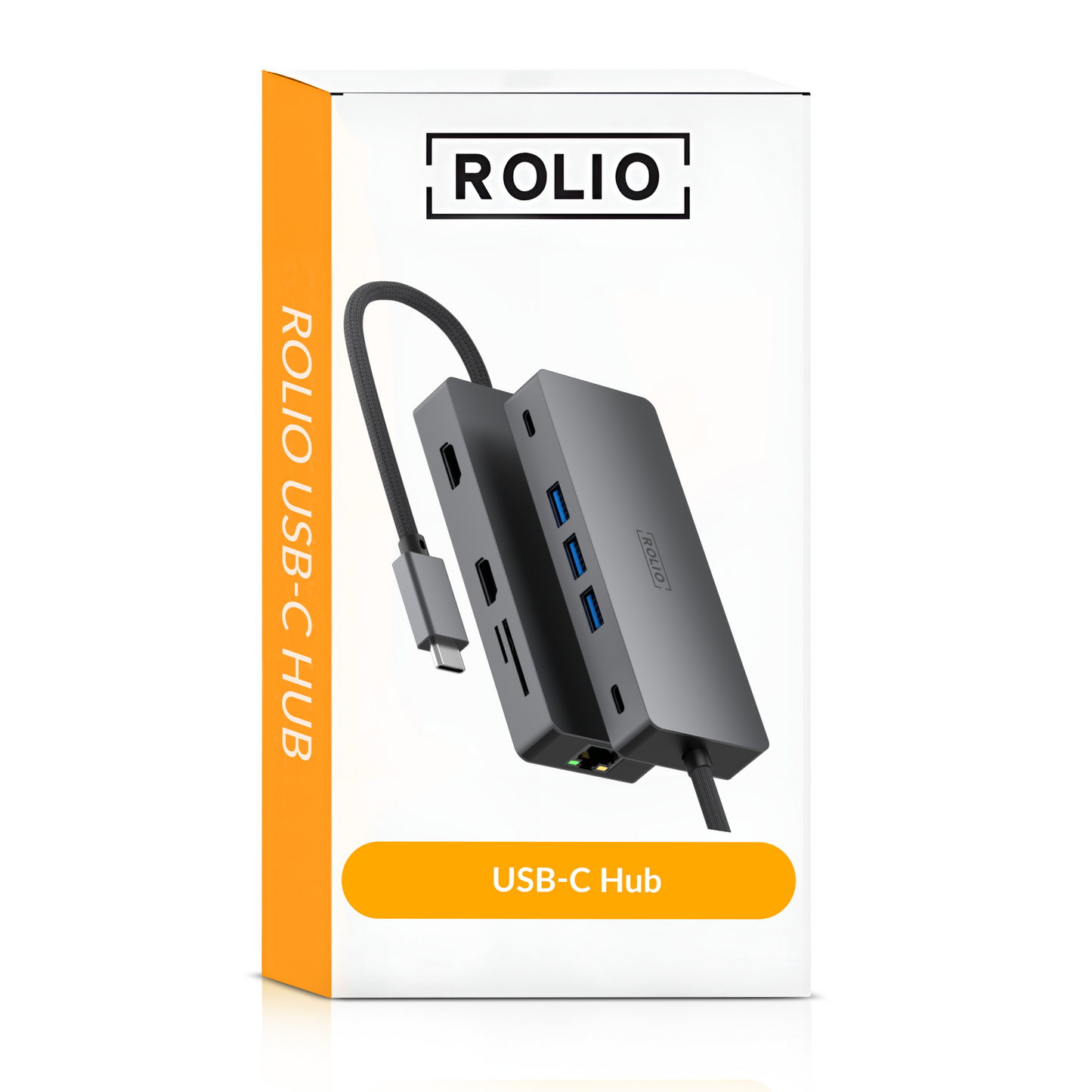 Rolio USB C Hub - Dual HDMI - 3x USB 3.0 - 2x USB-C - SD/TF Kaarten - 1Gbps Ethernet