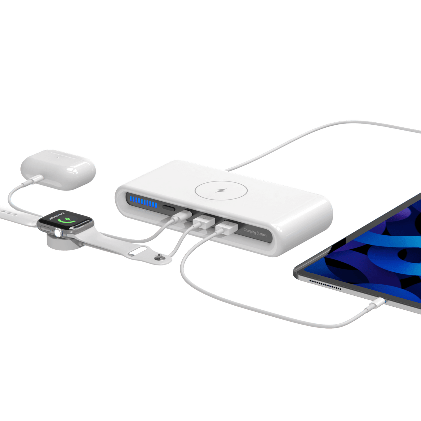Rolio Draadloze Oplader - Oplaad Station - Bedraad & Draadloos - Snellader Qi - Universeel - Rolio