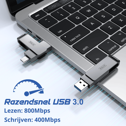 Rolio USB Stick 64 GB - USB C en USB A - 800Mbps - USB 3.0