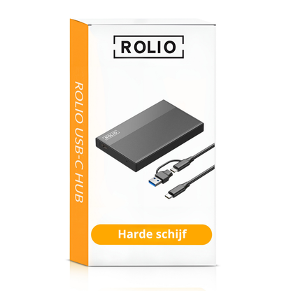 Rolio Externe Harde Schijf - Pro - USB 3.0 - USB C - 500GB Opslag - 1Gbps