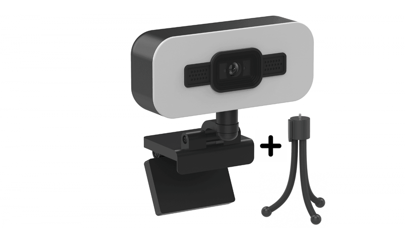 Webcam voor PC - 4K - Ultra HD - 8MP - Inclusief Tripod en Microfoon - Ringlamp - Universeel - Rolio