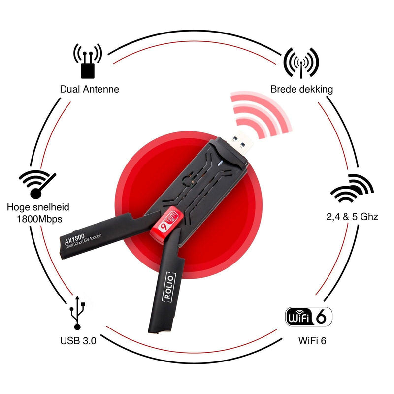 Rolio WiFi Adapter 1800Mbps