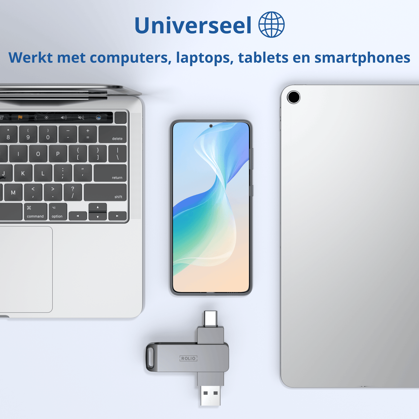 Rolio USB Stick 64 GB - USB C en USB A - 800Mbps - USB 3.0